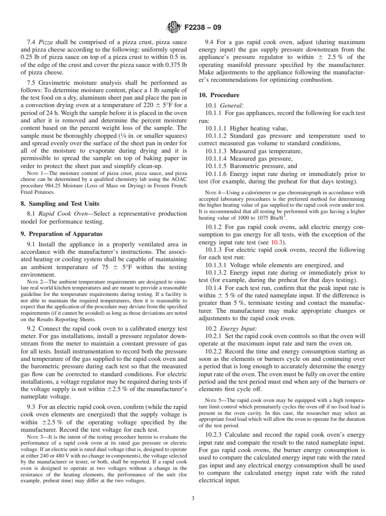 ASTM F2238-09 - Standard Test Method for Performance of Rapid Cook Ovens