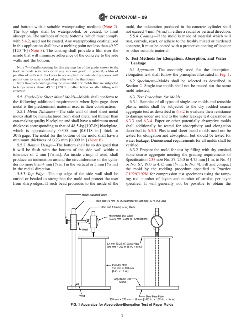 ASTM C470/C470M-09 - Standard Specification for Molds for Forming Concrete Test Cylinders Vertically