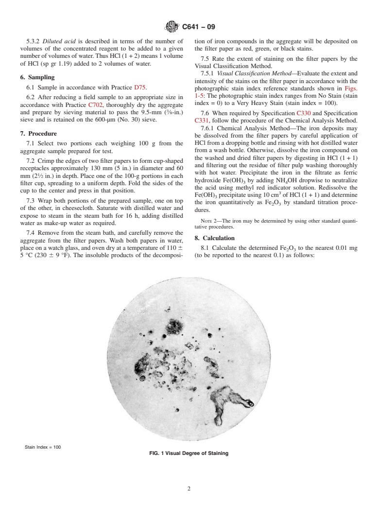 ASTM C641-09 - Standard Test Method for Iron Staining Materials in Lightweight Concrete Aggregates