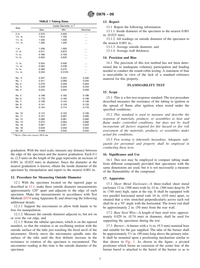 ASTM D876-09 - Standard Test Methods for Nonrigid Vinyl Chloride Polymer Tubing Used for Electrical Insulation