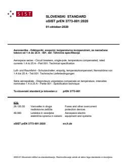 oSIST prEN 3773-001:2020 oSIST prEN 3773-001:2020 - Page 1 preview