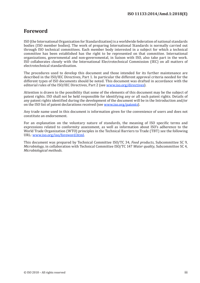 ISO 11133:2014/Amd 1:2018 - Microbiology of food, animal feed and water — Preparation, production, storage and performance testing of culture media — Amendment 1
Released:2/9/2018