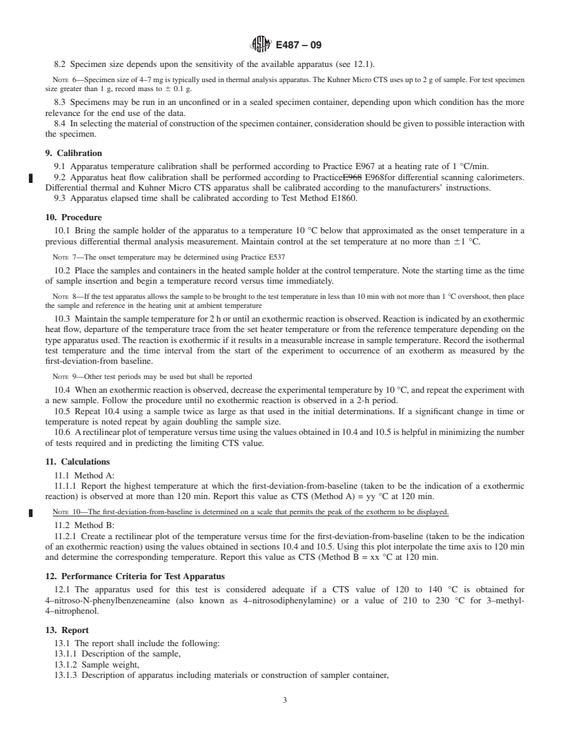 REDLINE ASTM E487-09 - Standard Test Method for Constant-Temperature Stability Of Chemical Materials