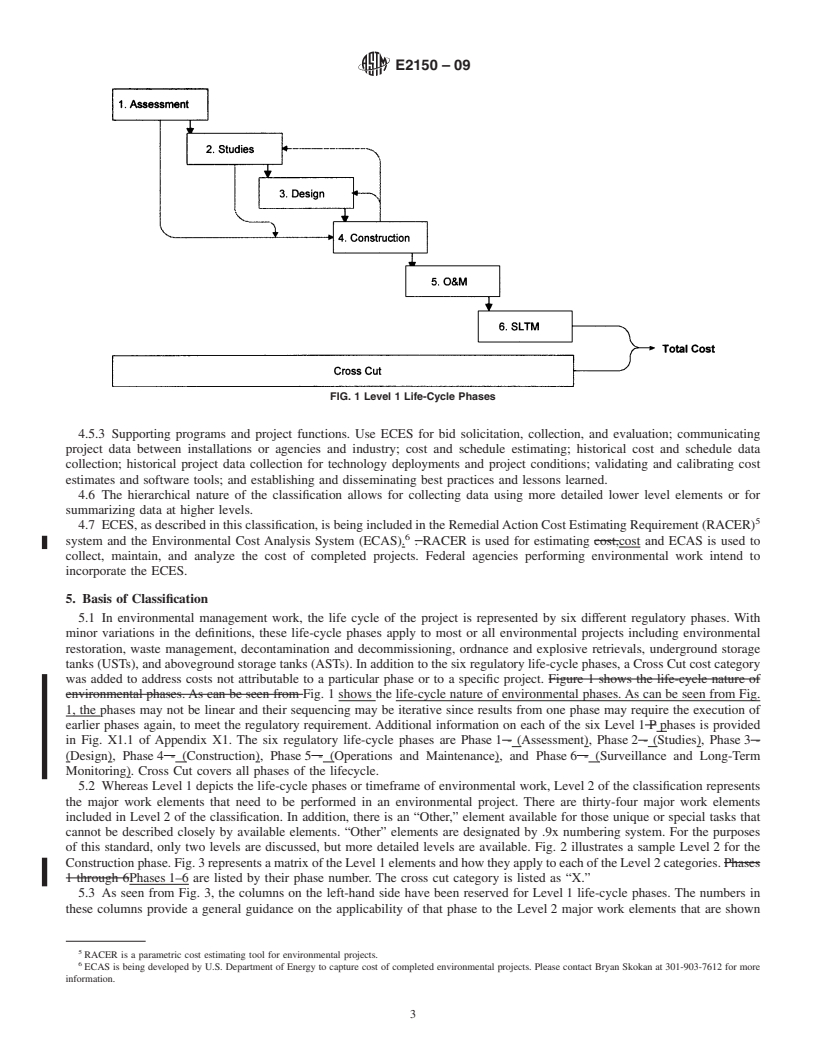 REDLINE ASTM E2150-09 - Standard Classification for Life-Cycle Environmental Work Elements&#8212;Environmental Cost Element Structure