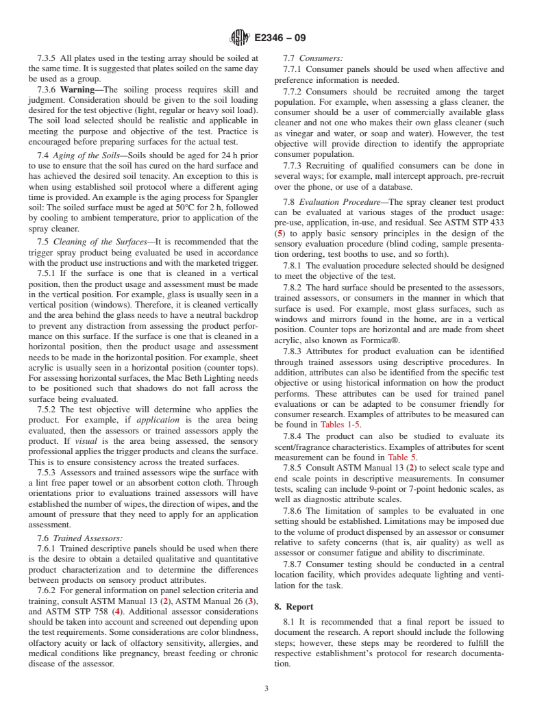 ASTM E2346-09 - Standard Guide for Sensory Evaluation of Household Hard Surface-Cleaning Products with Emphasis on Spray Triggers