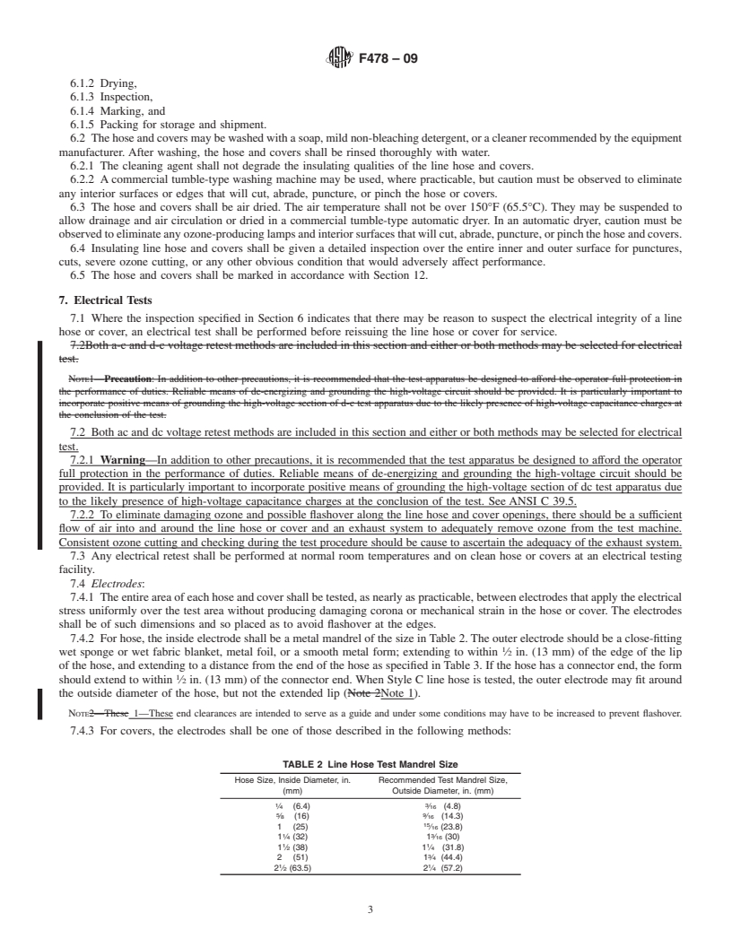 REDLINE ASTM F478-09 - Standard Specification for In-Service Care of Insulating Line Hose and Covers