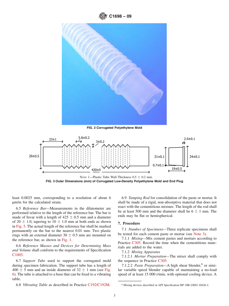 ASTM C1698-09 - Standard Test Method for Autogenous Strain of Cement Paste and Mortar