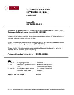 SIST EN ISO 4531:2022 - BARVE - Page 1 preview