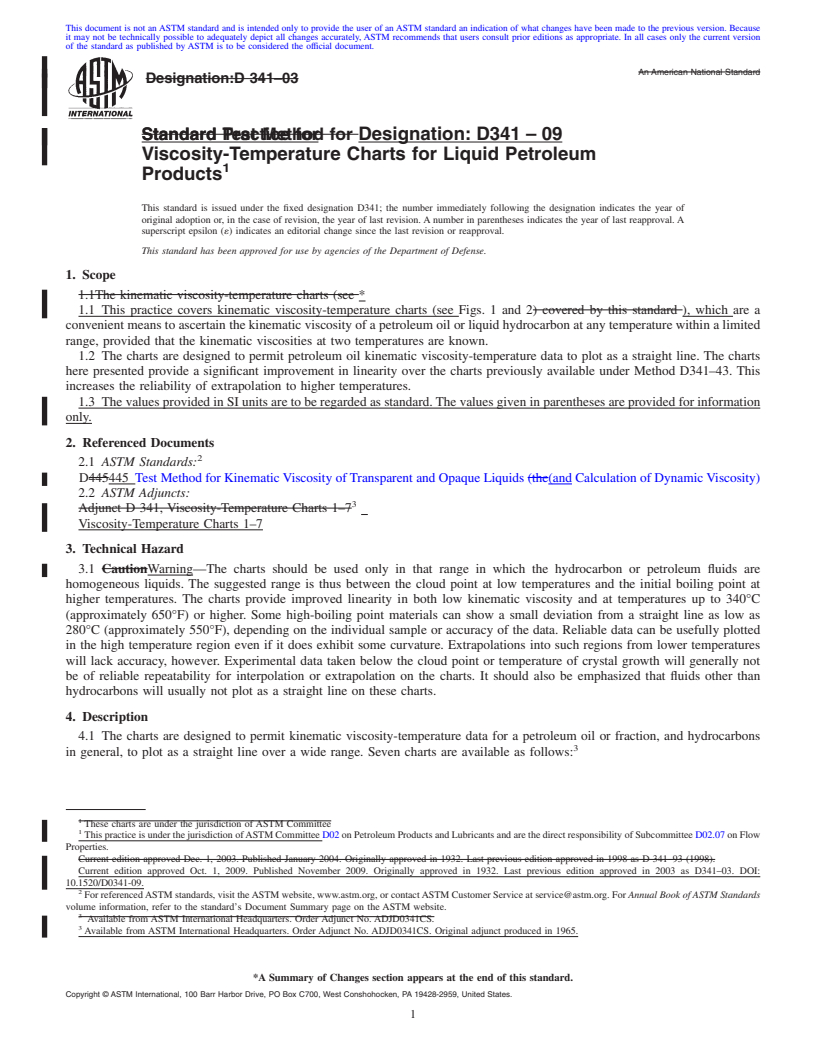 REDLINE ASTM D341-09 - Standard Practice for Viscosity-Temperature Charts for Liquid Petroleum Products