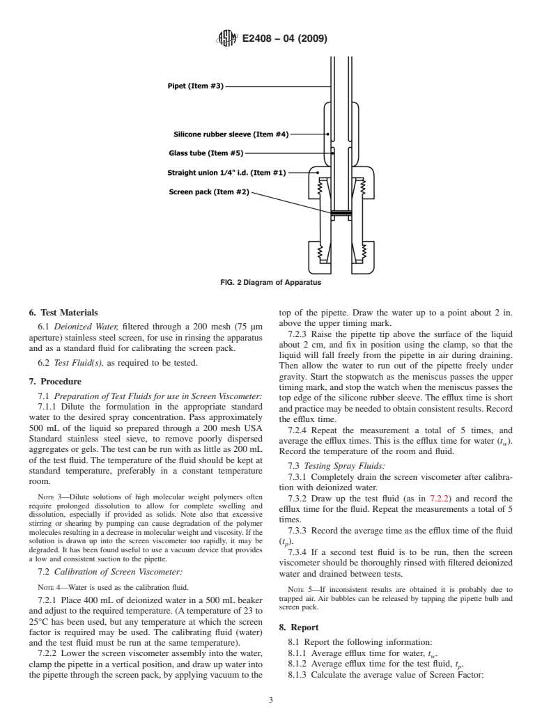 ASTM E2408-04(2009) - Standard Test Method for Relative Extensional Viscosity of Agricultural Spray Tank Mixes