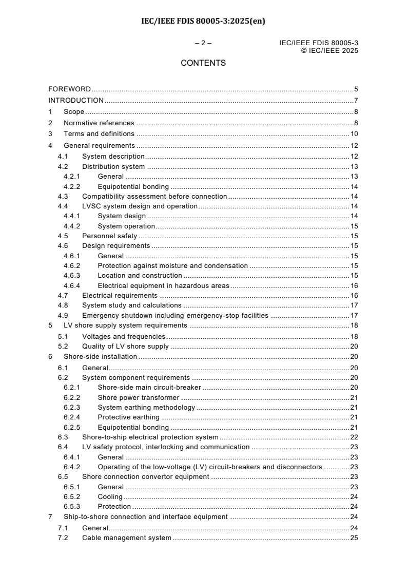 IEC/IEEE FDIS 80005-3 - Utility connections in port — Part 3: Low Voltage Shore Connection (LVSC) Systems — General requirements
Released:12. 05. 2025