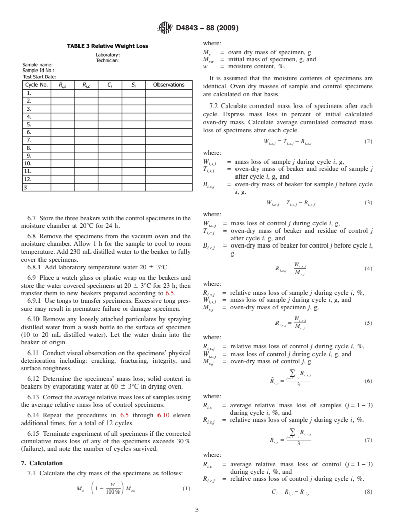 ASTM D4843-88(2009) - Standard Test Method for Wetting and Drying Test of Solid Wastes