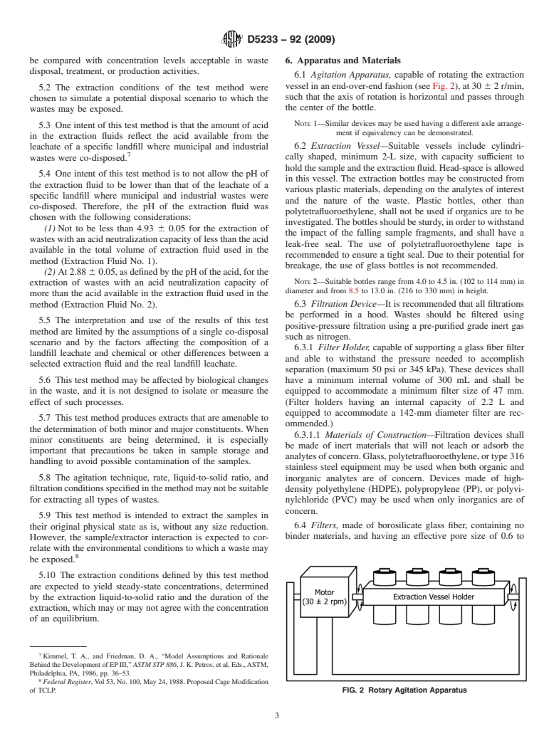 ASTM D5233-92(2009) - Standard Test Method for Single Batch Extraction Method for Wastes