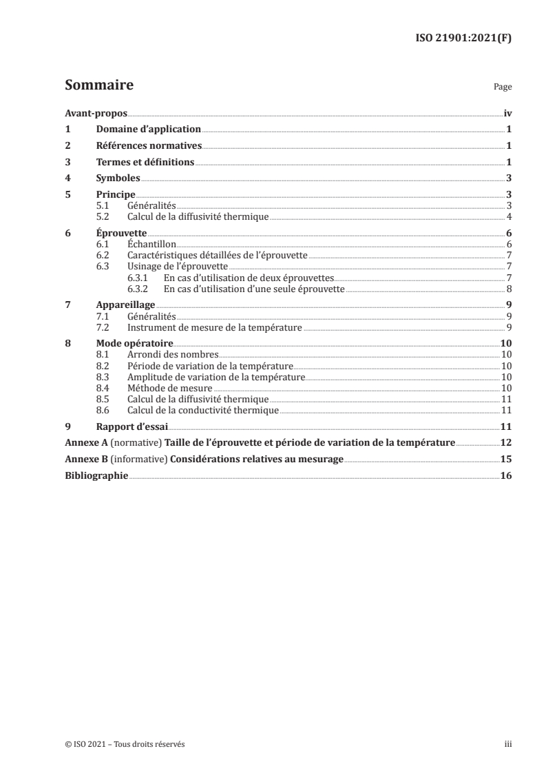 ISO 21901:2021 - Isolation thermique — Méthode d’essai pour la diffusivité thermique — Méthode de chauffage périodique
Released:2/25/2021