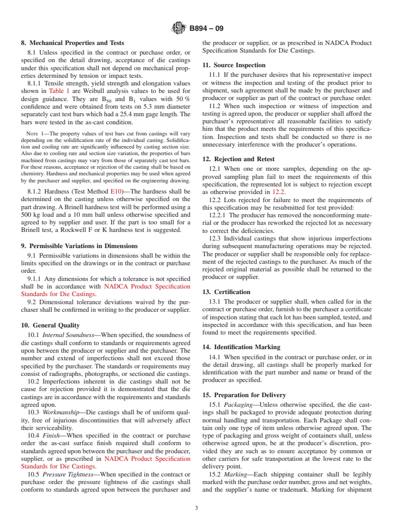 ASTM B894-09 - Standard Specification for ACuZinc5 (Zinc-Copper-Aluminum) Alloy Die Castings