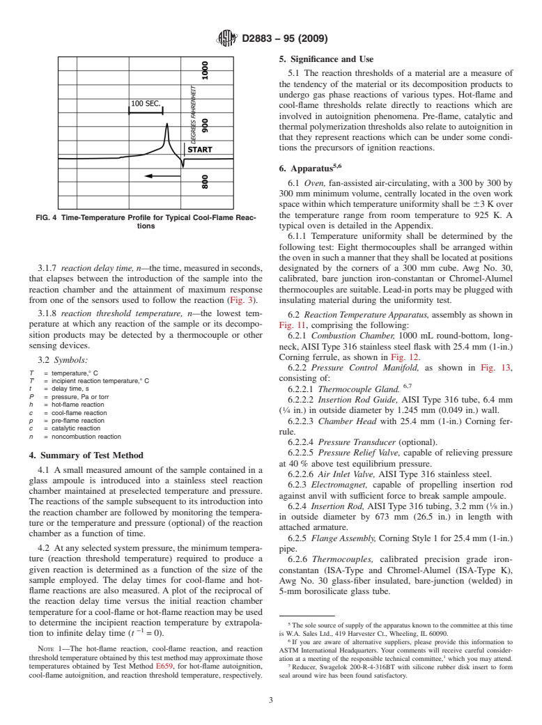 ASTM D2883-95(2009) - Standard Test Method for Reaction Threshold Temperature of Liquid and Solid Materials (Withdrawn 2016)