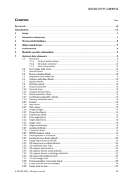 ISO/IEC 39794-5:2019 ISO/IEC 39794-5:2019 - Information technology — Extensible biometric data interchange formats — Part 5: Face image data
Released:12/20/2019 - Page 3 preview