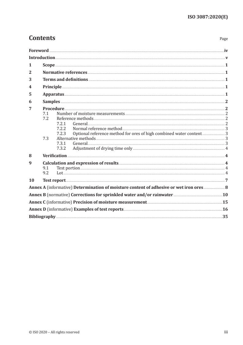 ISO 3087:2020 ISO 3087:2020 - Iron ores — Determination of the moisture content of a lot
Released:7/22/2020