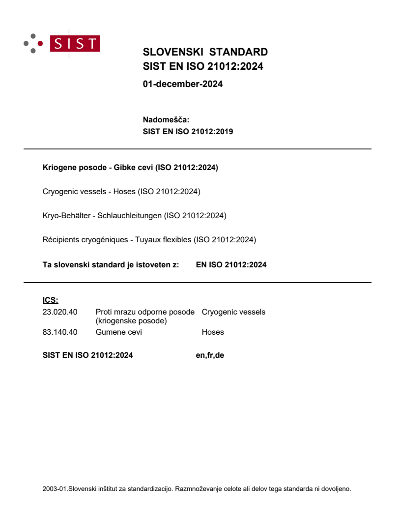 EN ISO 21012:2024