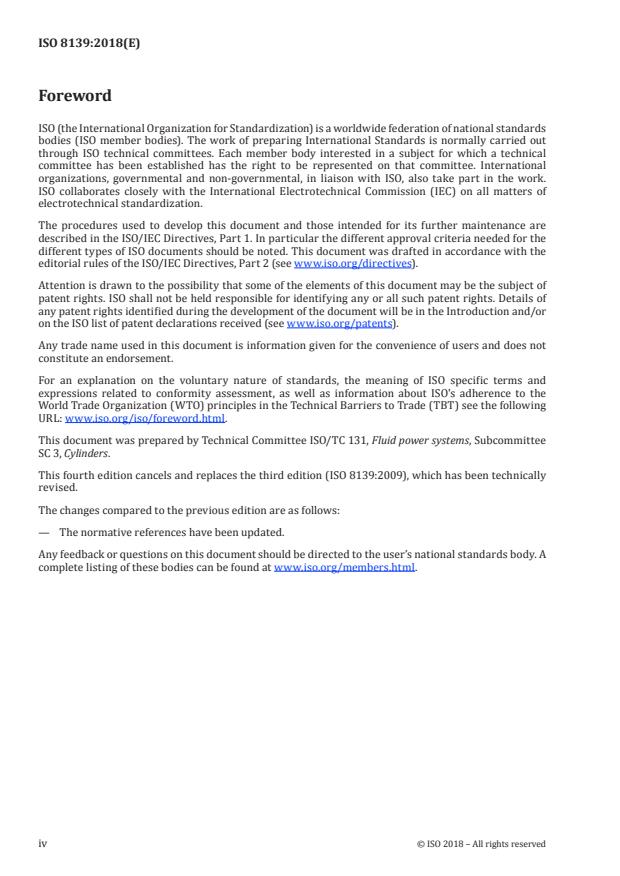 ISO 8139:2018 ISO 8139:2018 - Pneumatic fluid power -- Cylinders, 1 000 kPa (10 bar) series -- Mounting dimensions of rod-end spherical eyes - Page 4 preview