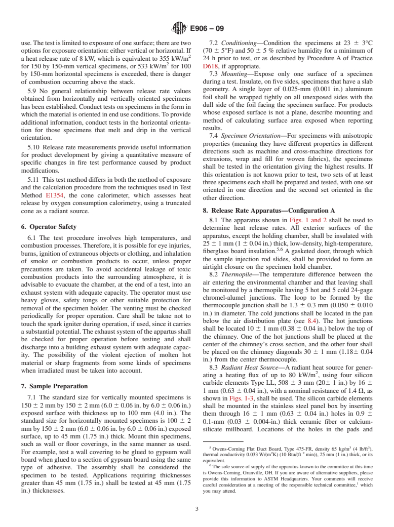 ASTM E906-09 - Standard Test Method for  Heat and Visible Smoke Release Rates for Materials and Products Using a Thermopile Method