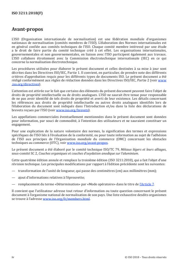 ISO 3211:2018 ISO 3211:2018 - Anodisation de l'aluminium et de ses alliages -- Évaluation de la résistance des couches anodiques a la formation de criques par déformation - Page 4 preview
