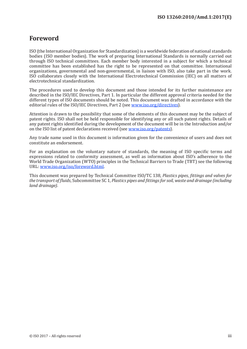 ISO 13260:2010/Amd 1:2017 - Thermoplastics piping systems for non-pressure underground drainage and sewerage — Test method for resistance to combined temperature cycling and external loading — Amendment 1
Released:8/11/2017
