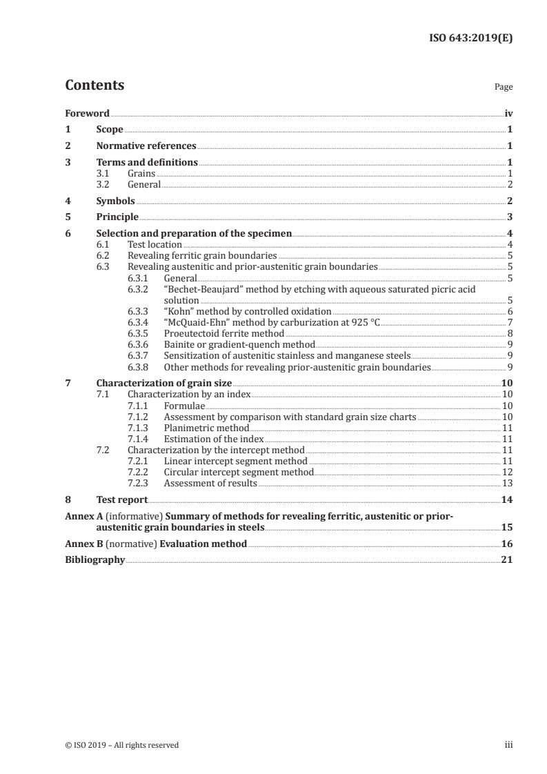 ISO 643:2019 - Steels — Micrographic determination of the apparent grain size
Released:3/19/2020