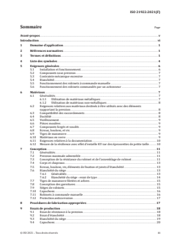ISO 21922:2021 - Systèmes de réfrigération et pompes à chaleur — Robinetterie — Exigences, essais et marquage
Released:8/31/2021 - Page 3 preview