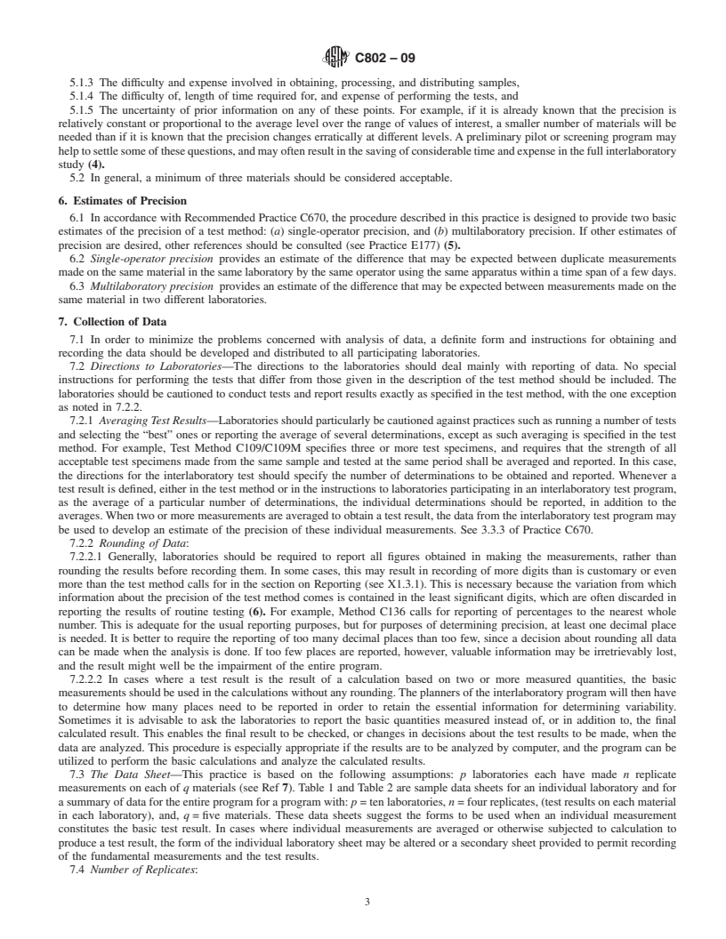 REDLINE ASTM C802-09 - Standard Practice for Conducting an Interlaboratory Test Program to Determine the Precision of Test Methods for Construction Materials