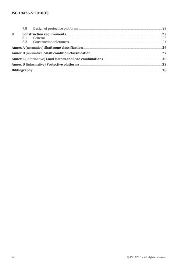 ISO 19426-5:2018 ISO 19426-5:2018 - Structures for mine shafts - Page 4 preview