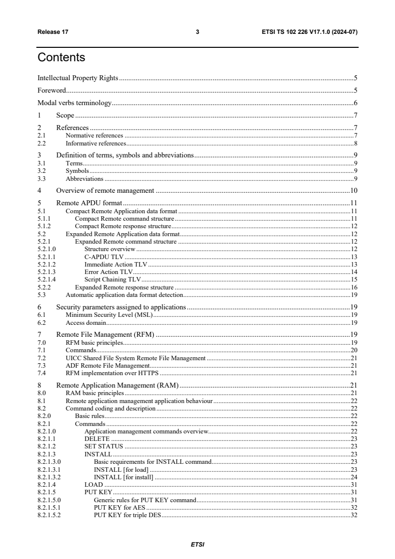 ETSI TS 102 226 V17.1.0 (2024-07) - Smart Cards; Remote APDU structure ...