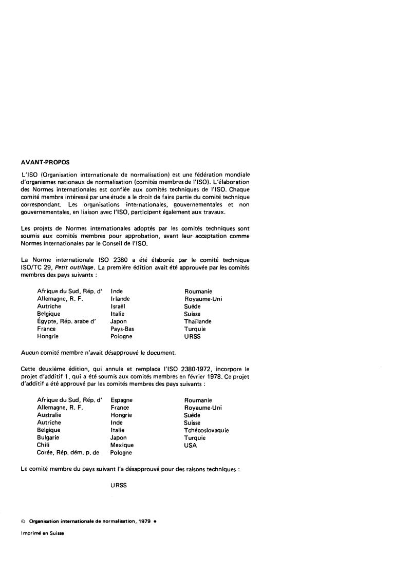 ISO 2380:1979 ISO 2380:1979 - Screwdriver blades for slotted head screws
Released:8/1/1979 - Page 2 preview