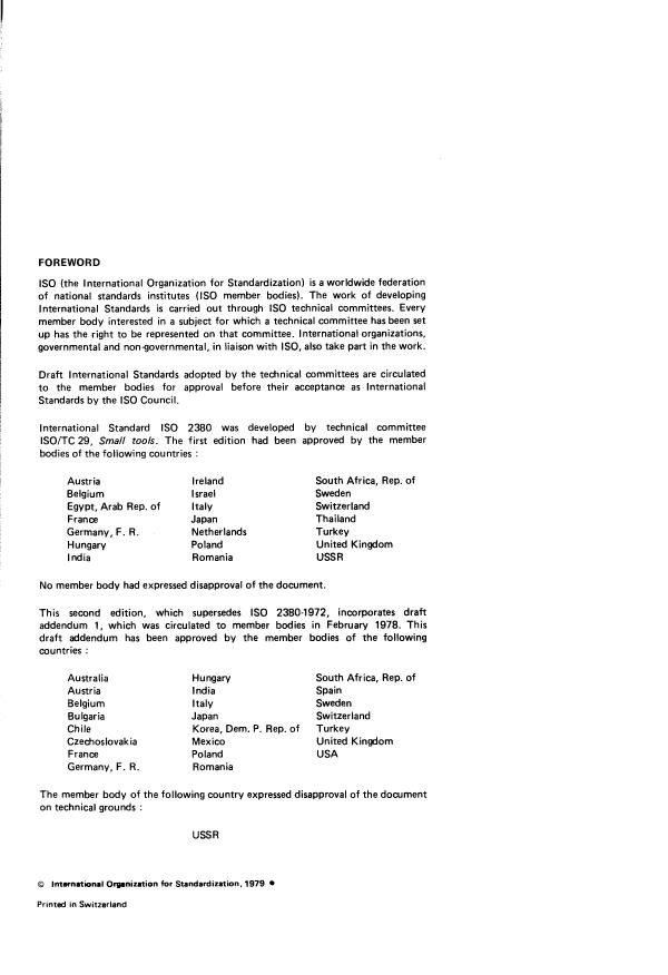 ISO 2380:1979 ISO 2380:1979 - Screwdriver blades for slotted head screws - Page 2 preview