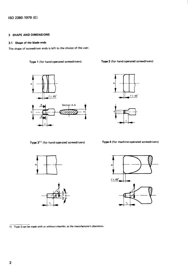 ISO 2380:1979 ISO 2380:1979 - Screwdriver blades for slotted head screws - Page 4 preview