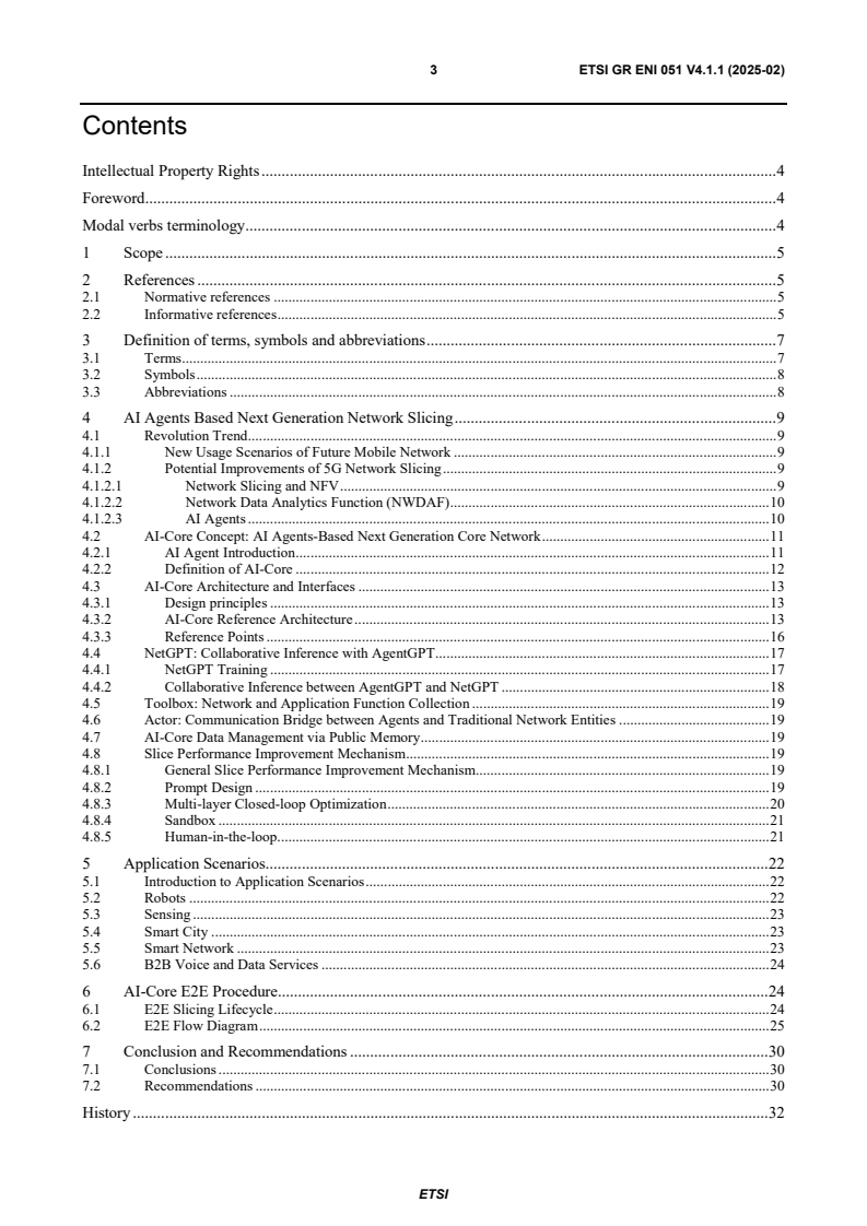 ETSI GR ENI 051 V4.1.1 (2025-02) - Experiential Networked Intelligence (ENI); Study on AI Agents based Next-generation Network Slicing