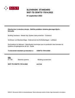 TS CEN/TS 17814:2022 - Page 1 preview