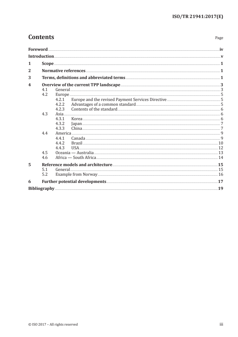ISO/TR 21941:2017 - Financial services — Third-party payment service providers
Released:7/21/2017