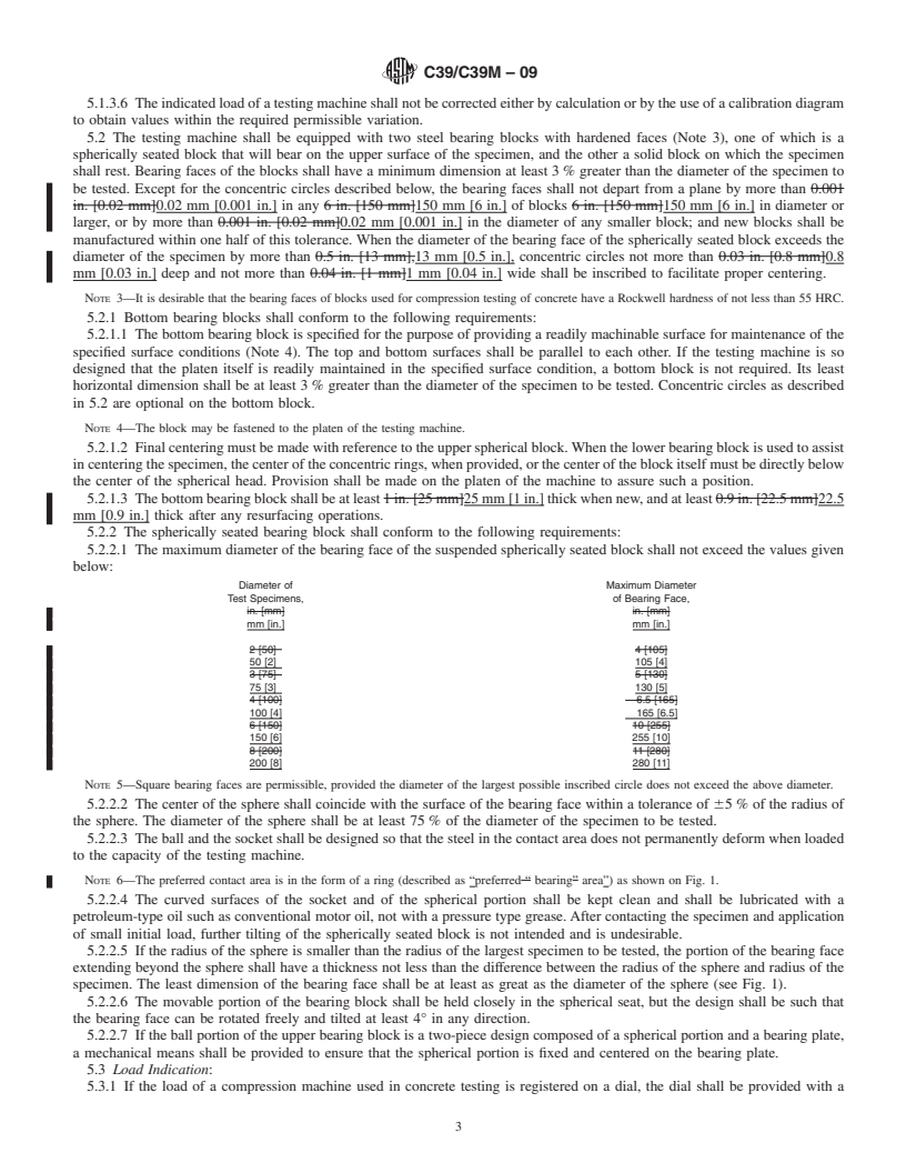 REDLINE ASTM C39/C39M-09 - Standard Test Method for  Compressive Strength of Cylindrical Concrete Specimens