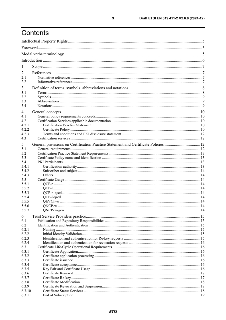 ETSI EN 319 411-2 V2.6.0 (2024-12) - Electronic Signatures and Trust Infrastructures (ESI); Policy and security requirements for Trust Service Providers issuing certificates; Part 2: Requirements for trust service providers issuing EU qualified certificates