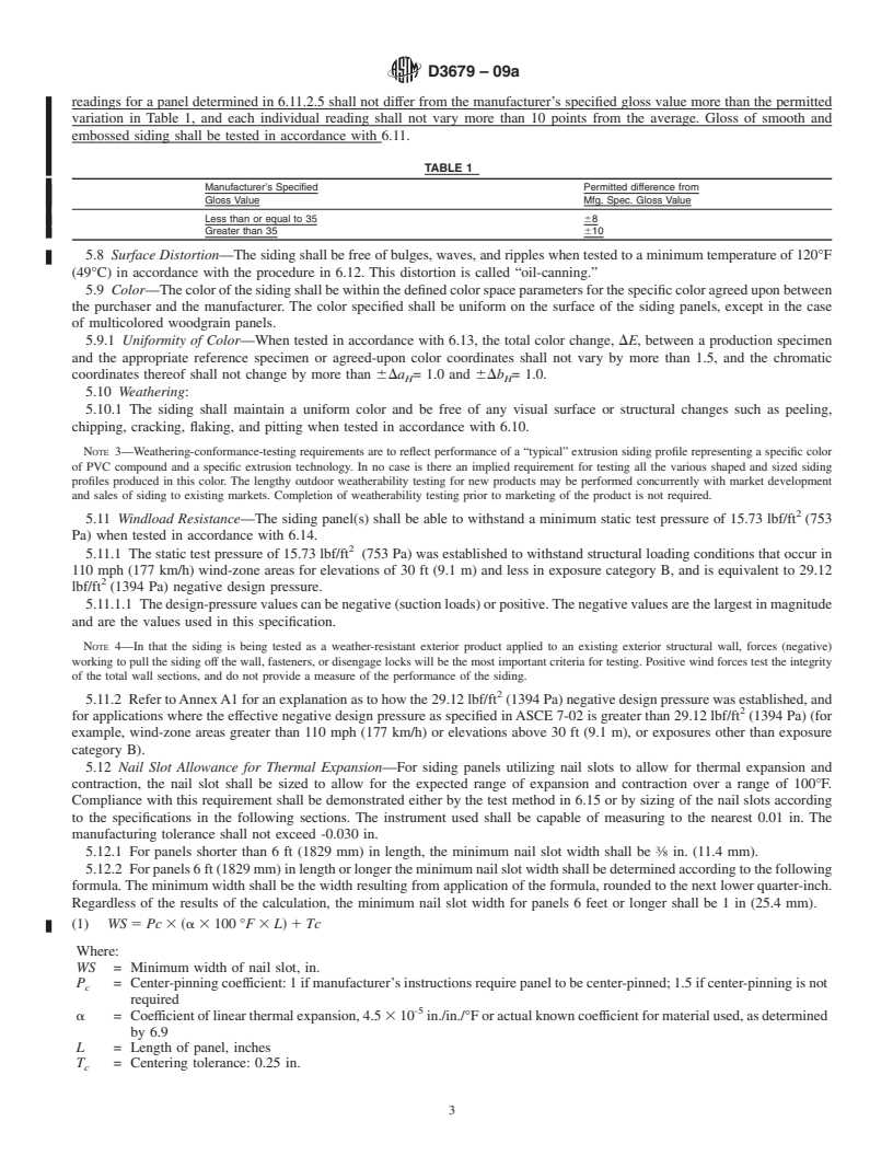 REDLINE ASTM D3679-09a - Standard Specification for  Rigid Poly(Vinyl Chloride) (PVC) Siding