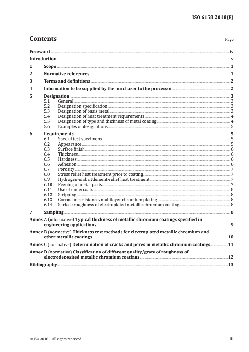 ISO 6158:2018 - Metallic and other inorganic coatings — Electrodeposited coatings of chromium for engineering purposes
Released:11/8/2018