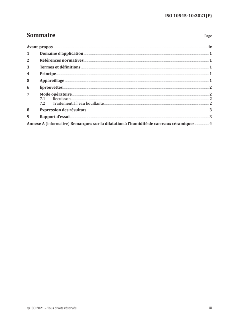 ISO 10545-10:2021 - Carreaux et dalles céramiques — Partie 10: Détermination de la dilatation à l'humidité
Released:9/8/2021