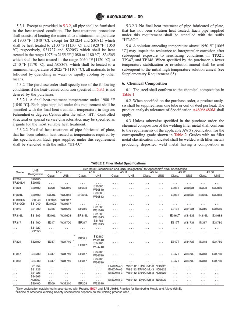 ASTM A409/A409M-09 - Standard Specification for  Welded Large Diameter Austenitic Steel Pipe for Corrosive or High-Temperature Service