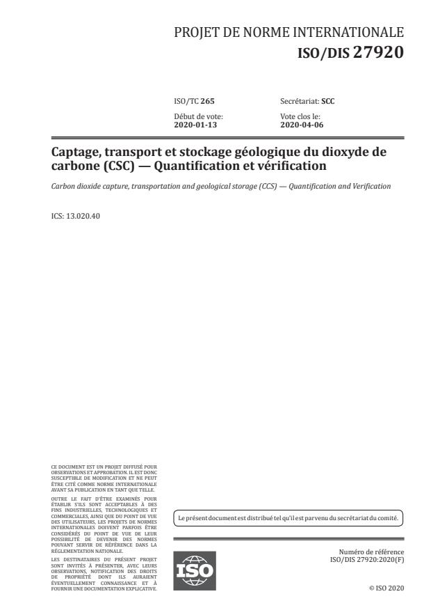 ISO/DIS 27920