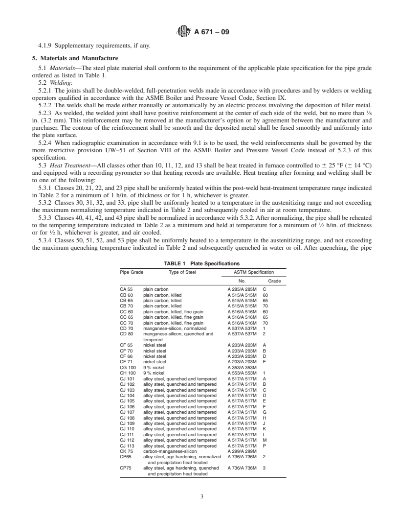 REDLINE ASTM A671-09 - Standard Specification for Electric-Fusion-Welded Steel Pipe for Atmospheric and Lower Temperatures