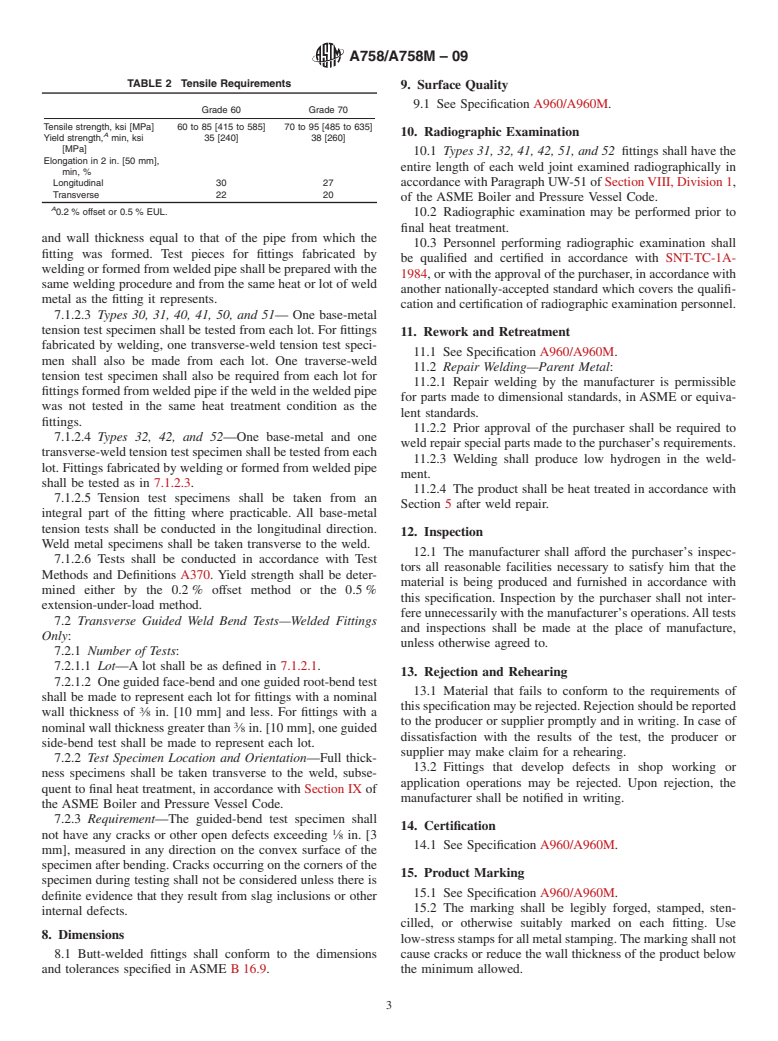 ASTM A758/A758M-09 - Standard Specification for Wrought-Carbon Steel Butt-Welding Piping Fittings with Improved Notch Toughness