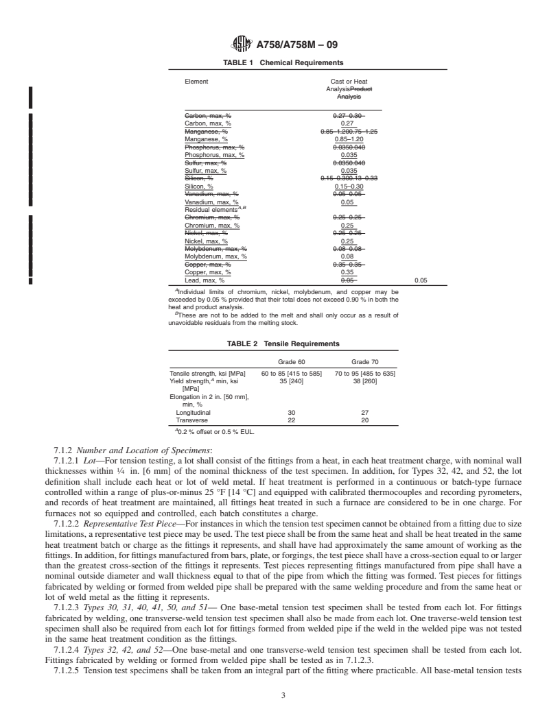 REDLINE ASTM A758/A758M-09 - Standard Specification for Wrought-Carbon Steel Butt-Welding Piping Fittings with Improved Notch Toughness