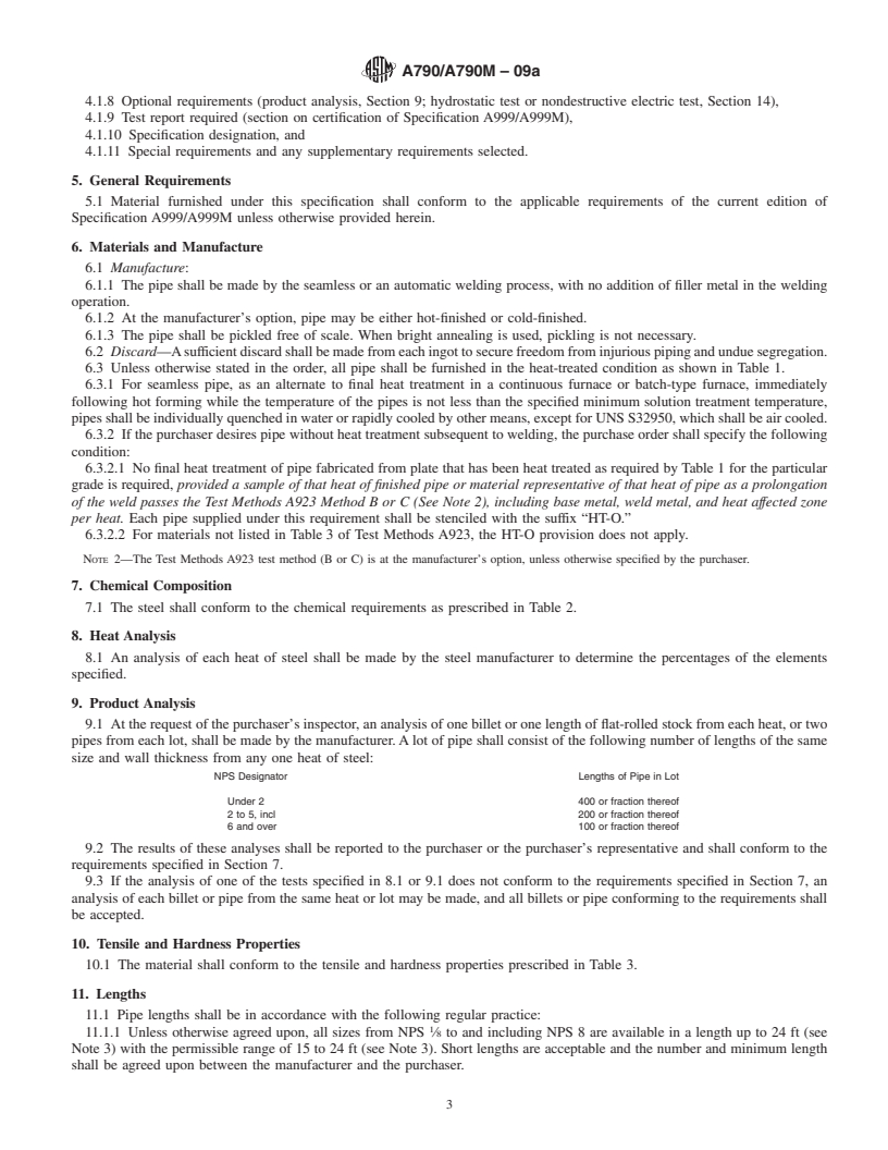REDLINE ASTM A790/A790M-09a - Standard Specification for  Seamless and Welded Ferritic/Austenitic Stainless Steel Pipe