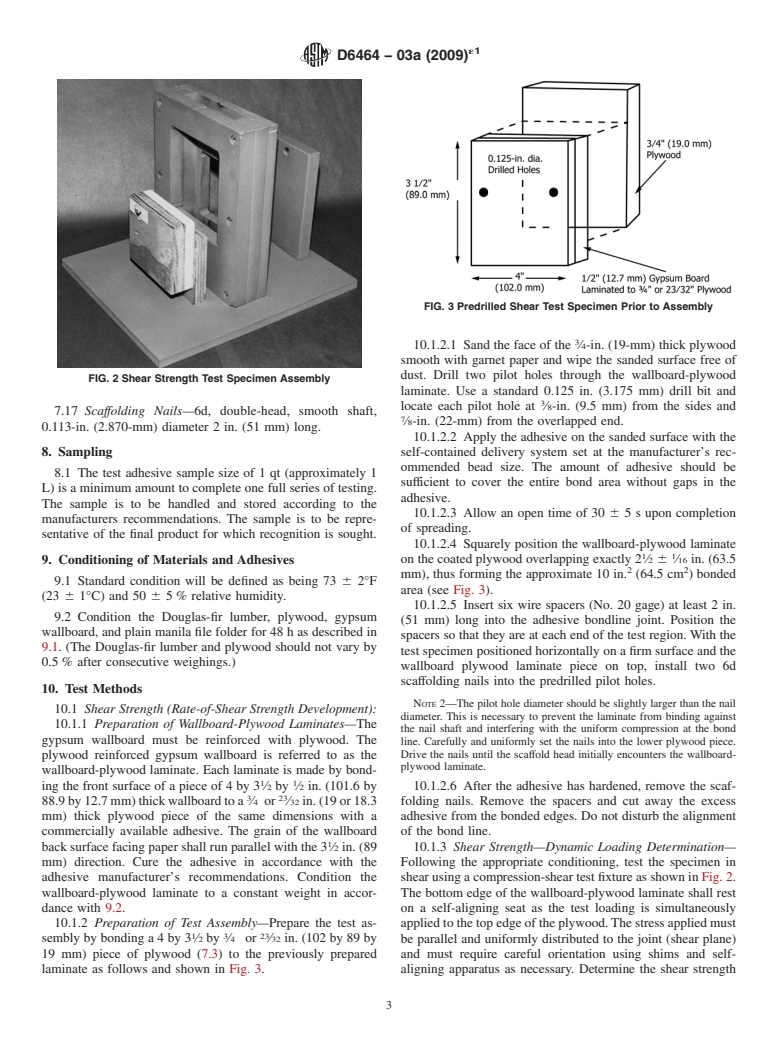 ASTM D6464-03a(2009)e1 - Standard Specification for Expandable Foam Adhesives for Fastening Gypsum Wallboard to Wood Framing